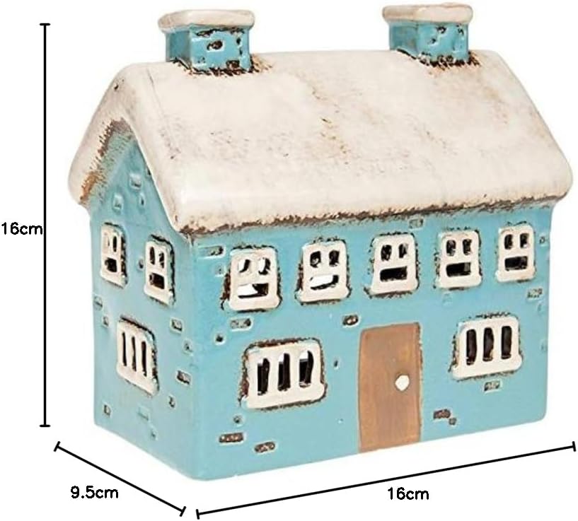 π―οΈ Village Pottery Large House Tealight Holder β Glazed Ceramic Cottage Lantern