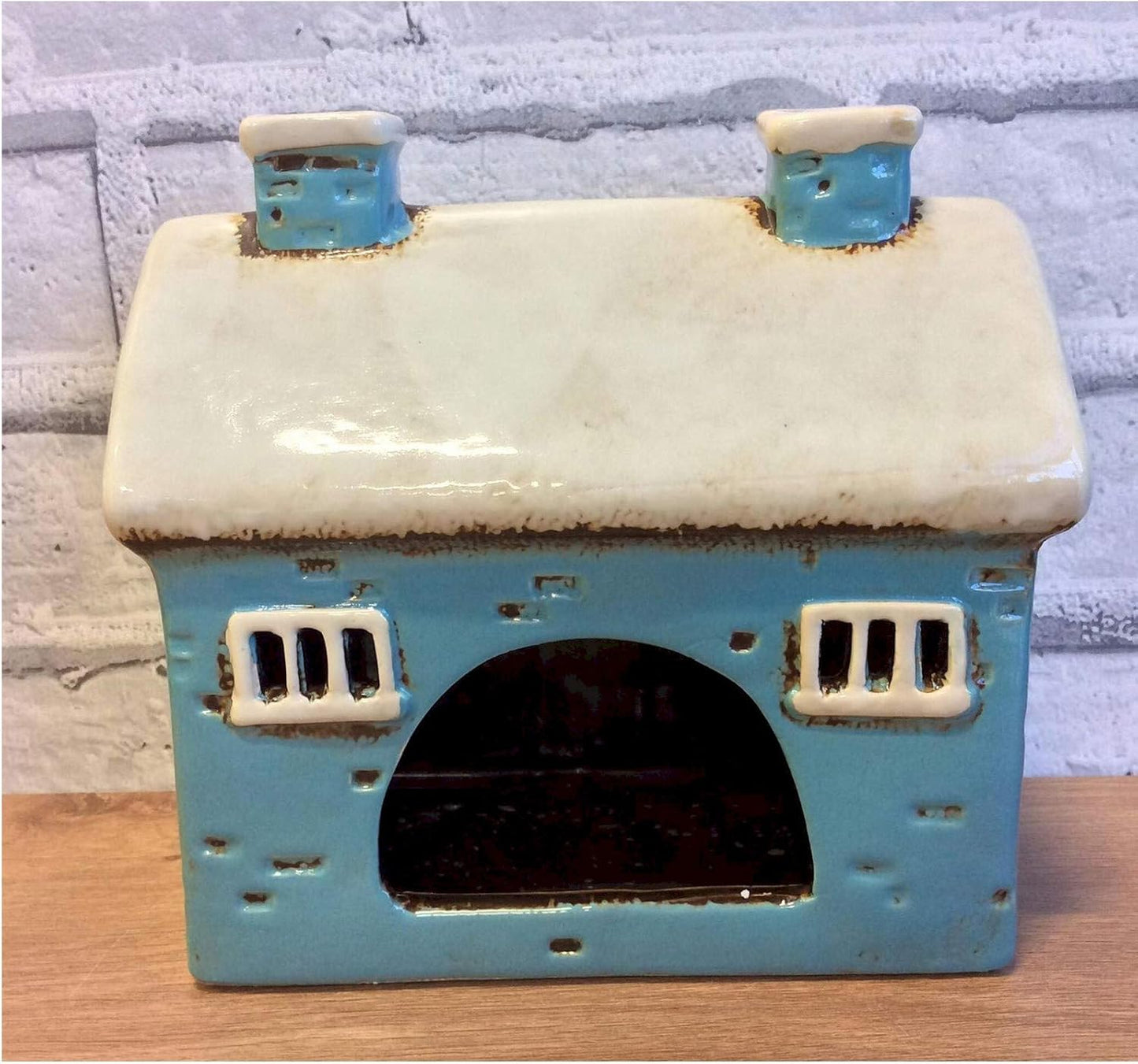 π―οΈ Village Pottery Large House Tealight Holder β Glazed Ceramic Cottage Lantern