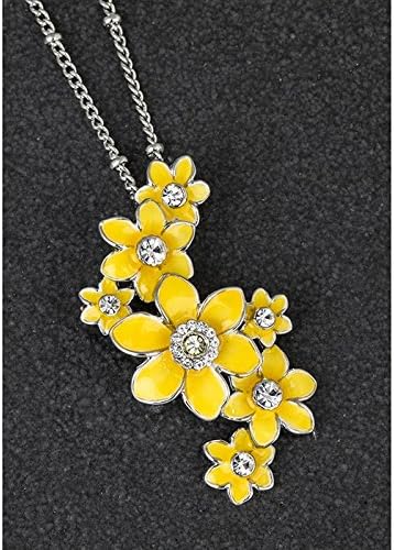 🌼 Equilibrium Radiant Daffodil Cluster Necklace – Crystal Flower Pendant | Gift Boxed