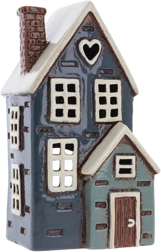 Village Pottery Navy “Porch House” Ceramic Tealight Holder – Large