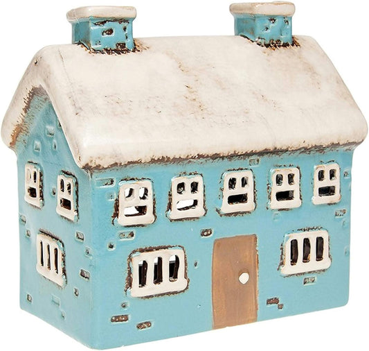 🕯️ Village Pottery Large House Tealight Holder – Glazed Ceramic Cottage Lantern