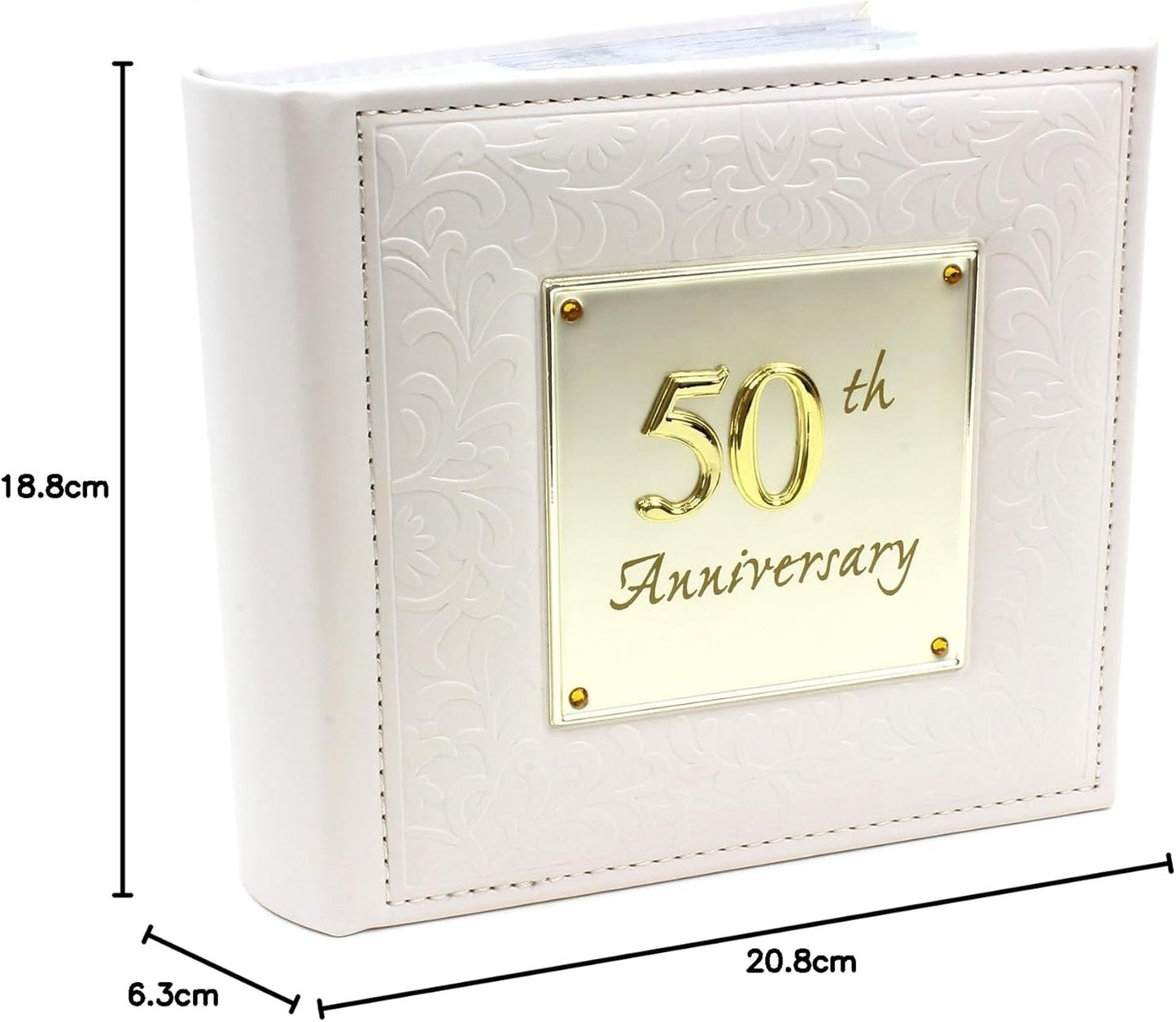 💛 50th Wedding Anniversary Photo Album – Gold Faux Leather Keepsake | Shudehill Giftware