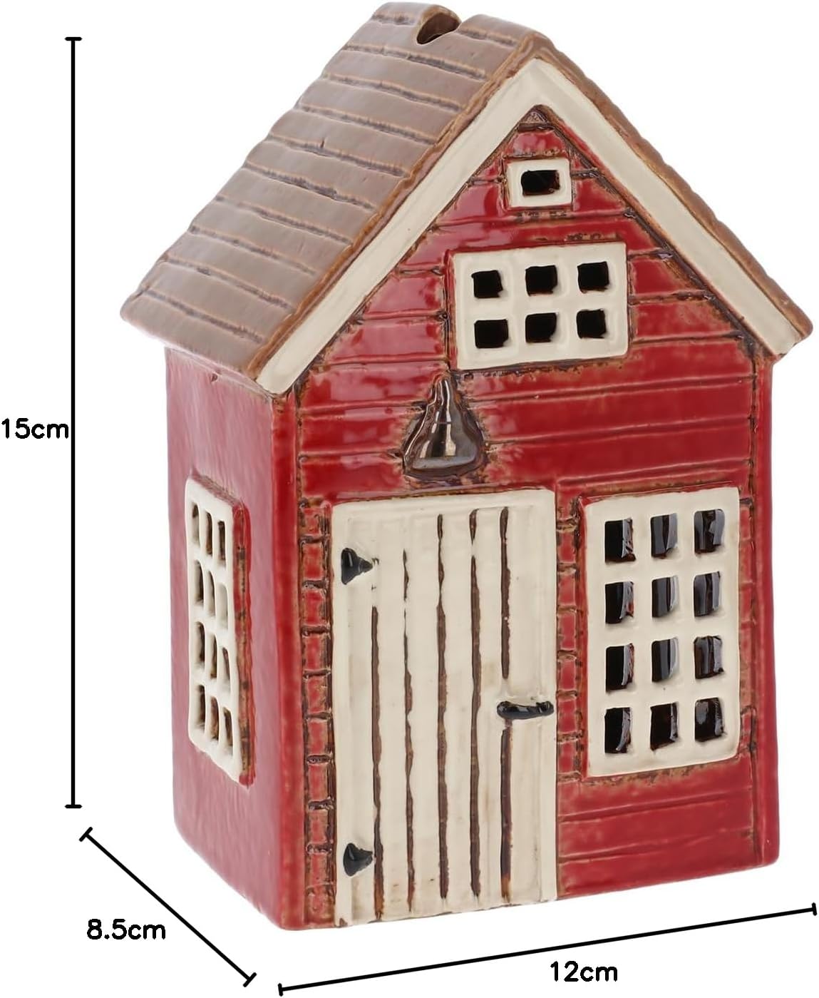 🏠 Village Pottery Holiday House Tealight Holder – Red Ceramic Christmas Cottage Lantern | A2 Merch and More