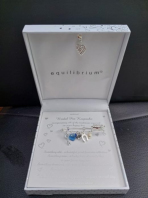 Equilibrium Silver-Plated Bridal Pin – "Something Old, New, Borrowed, Blue" Keepsake